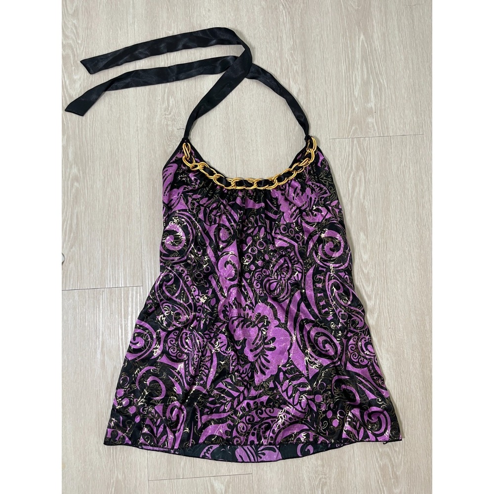 Y2K Vintage Charlotte Russe Women Halter Top Purple M Going Out Fairy Whimsigoth
